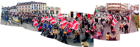 Manifestation contre les licenciements à Novartis, Nyon, 12 novembre 2011